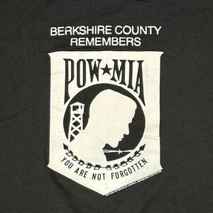 Vintage Berkshire County Remembers POW MIA Single Stitch T-Shirt Black XL 90s